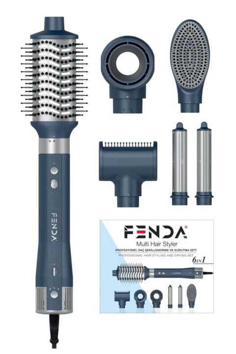 ست حالت‌دهنده مو ۶ سری حرفه‌ای Fenda آبی FNDSACMS0002BLUE