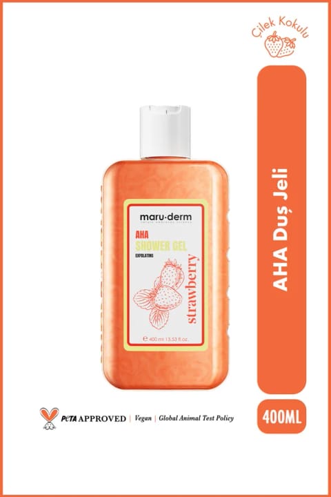 Maru.Derm AHA شاور ژل 400 میلی‌لیتر – لایه‌بردار و صاف‌کننده اسیدی بدن