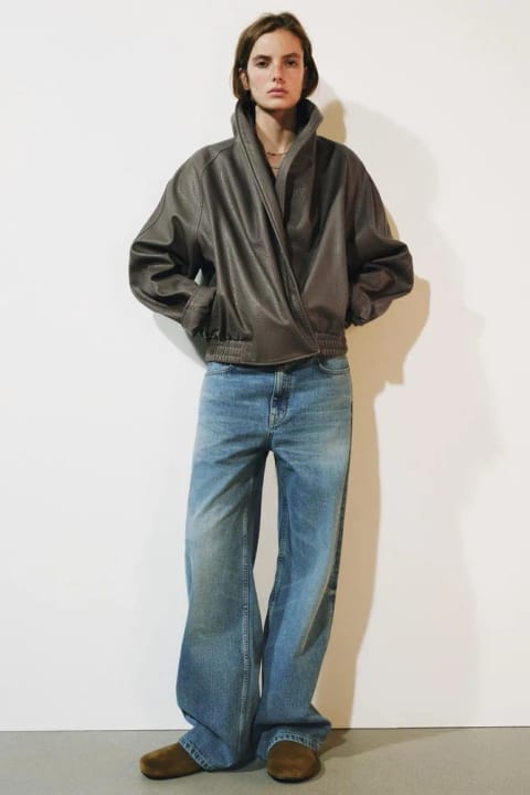 ZW COLLECTION شلوار جین گشاد راسته با کمر پایین