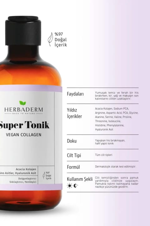 Herbaderm Vegan Collagen تونیک سوپر حجم‌دهنده
