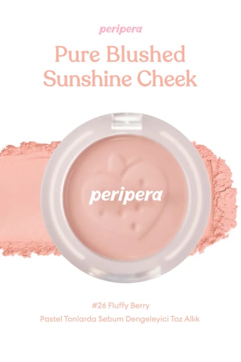 PERIPERA پودر بلاش تنظیمکننده سبوم در طیفهای پاستلی Pure Blushed Sunshine Ch... — 26 Fluffy Berry
