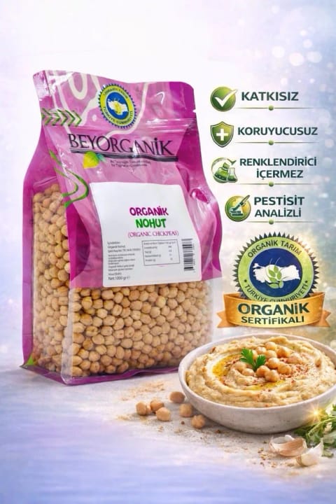 BEYORGANİK نخود ارگانیک 1 کیلوگرمی (دارای آنالیز سموم و آفلاتوکسین)
