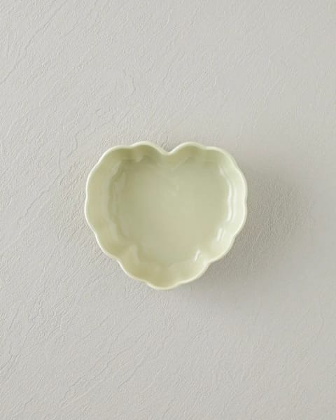 ظرف فر قلبی سرامیکی Cottage مدل Stoneware سایز 14,5x13,5 سانتی‌متر رنگ سبز روشن