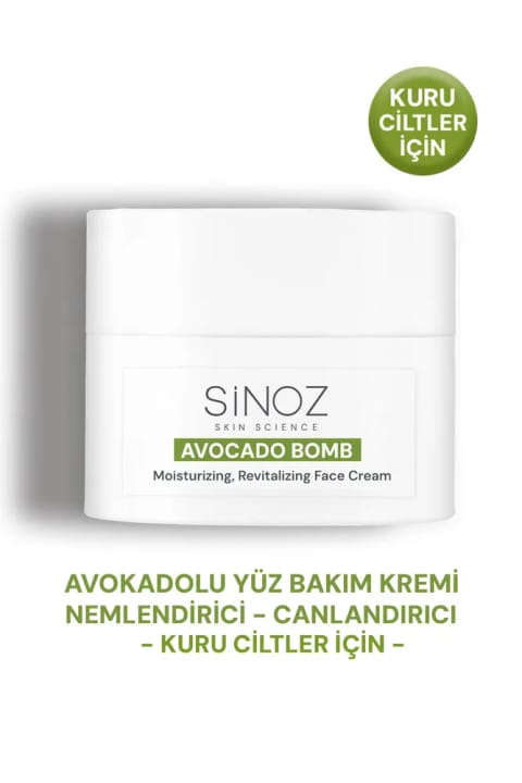 SİNOZ آووکادو بمب کرم مراقبت از پوست صورت - مرطوبکننده و شادابکننده برای پوست خشک