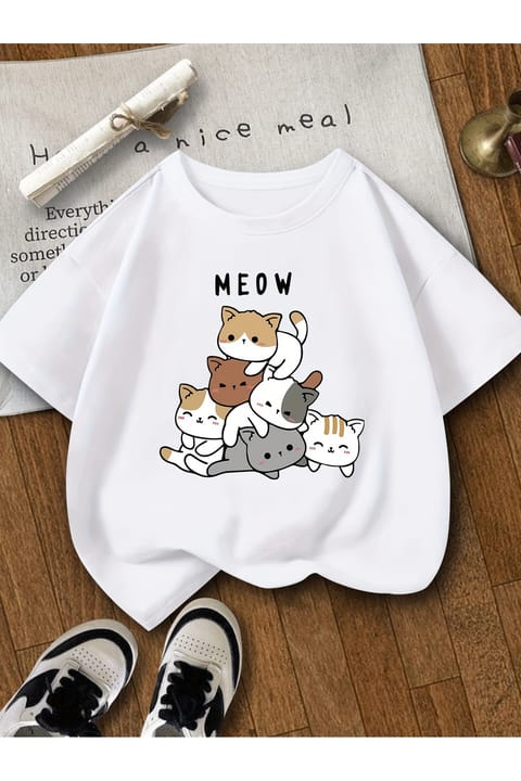 تی‌شرت نخی چاپ Meow کودک uyguntarz