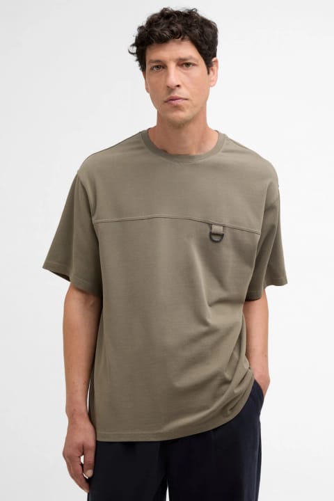 تیشرت آستینکوتاه اورسایز Barbour مدل Ardgill رنگ OL72 Smokey Olive