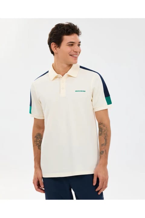 SKECHERS M کلاسیک یقهدار مردانه اکرو با جزئیات بلوک رنگی S221047-1208