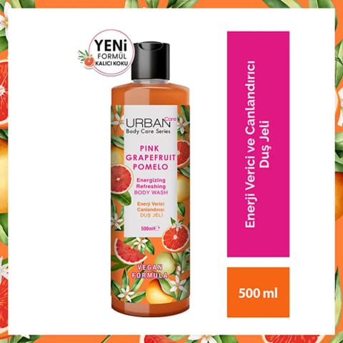 Urban Care دوش ژل شاداب‌کننده و مرطوب‌کننده گریپ‌فروت صورتی و پوملو ۵۰۰ میلی‌لیتر