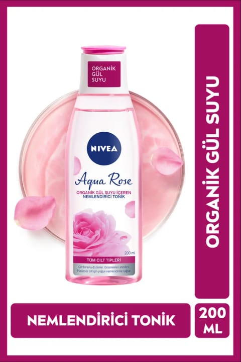 تونر مرطوبکننده NIVEA Aqua Rose با عصاره ارگانیک گل رز ۲۰۰ میلیلیتر