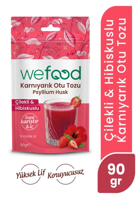 پودر گیاه بادرنجبویه با هیبیسکوس و توتفرنگی Wefood ۹۰ گرم