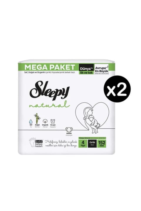 Sleepy Natural سایز 4 ماکسی بسته 304 عددی پوشک بچه