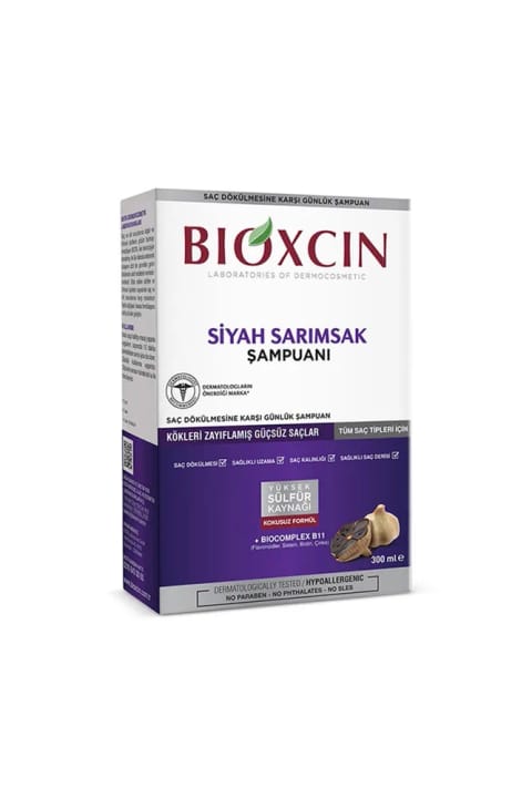 شامپو ضد ریزش مو سیر سیاه Bioxcin 300 میلیلیتر برای موهای ضعیف