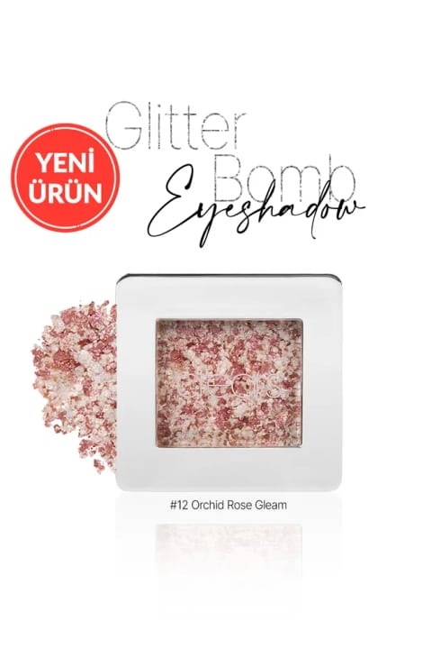 Cre'ars سایه چشم تکی Glitter Bomb با درخشش جواهر — 12 Orchid Rose