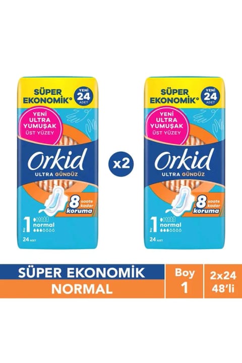 Orkid Ultra Normal (سایز ۱) ۲۴ عددی فوق اقتصادی نواربهداشتی x2