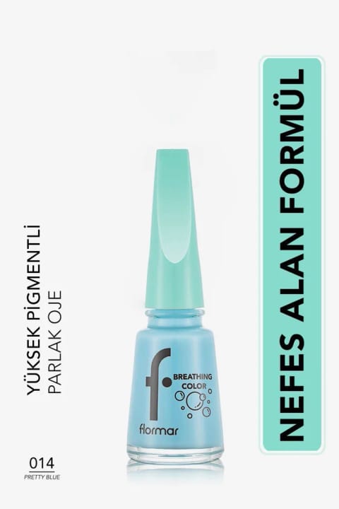 Flormar Breathable Color Nail Enamel - 014 Pretty Blue