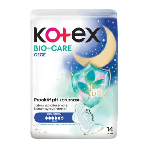 Kotex Bio-Care Quadro Night (Size 6) پد بهداشتی ۱۴ عددی