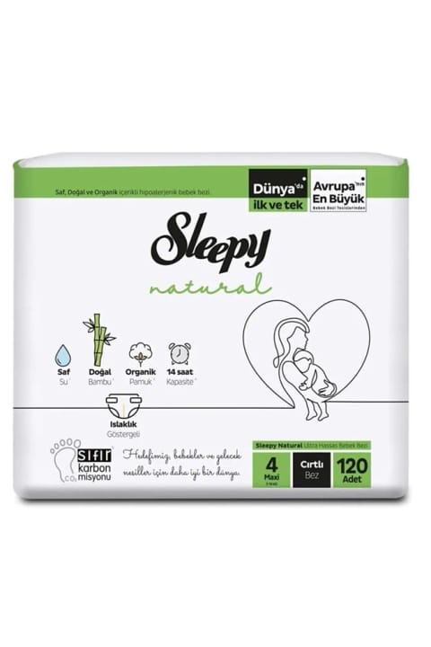 Sleepy Natural سایز ۴ ماکسی ۱۲۰ تایی پوشک بچه