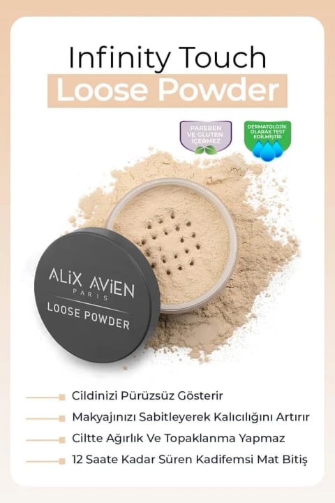 Alix Avien پودر فیکس ابریشمی - ماتکننده - Loose Powder 04 De...