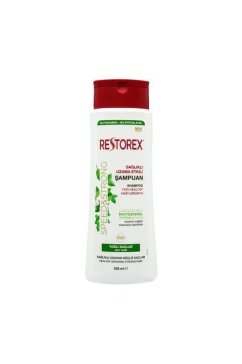 شامپو Restorex مخصوص موهای چرب با اثر تقویت رشد سالم 500 میلی‌لیتر