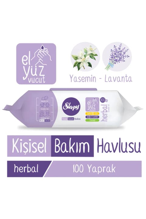 Sleepy Herbal دستمال مرطوب شخصی 100 برگ