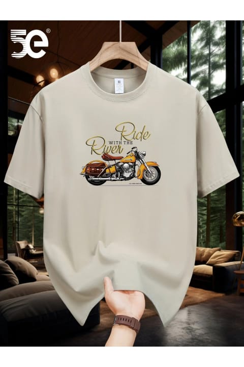 تی‌شرت طراحی چاپ‌دار Ride River یونیسکس uyguntarz