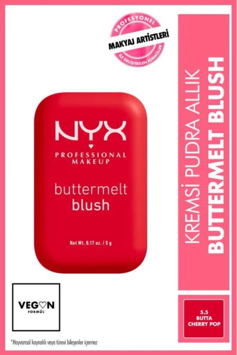 NYX Professional Makeup Buttermelt Blush کرم پودر رژگونه - 5.5 Butta Cherr...