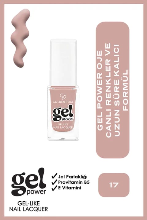 Golden Rose Gel Power لاک ژلی شماره 17