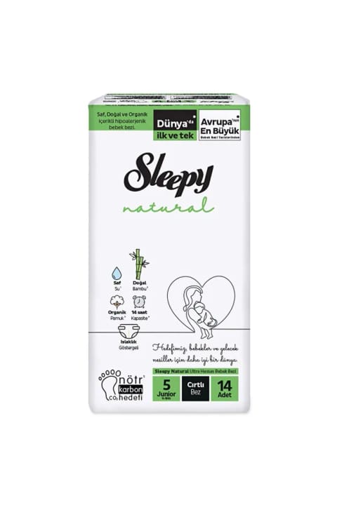 Sleepy Natural سایز ۵ جونior بسته ۱۴ عددی پوشک کودک