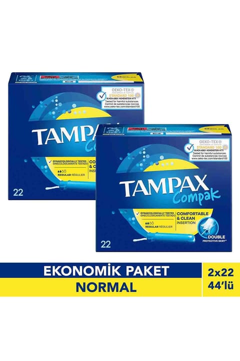 TAMPAX Compak Normal اپلیکاتوری تامپون ۲۲ عددی x2