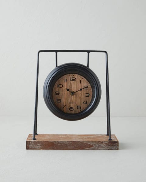 ساعت رومیزی چوبی Lena 25x10,5x27 سانتی‌متر مشکی