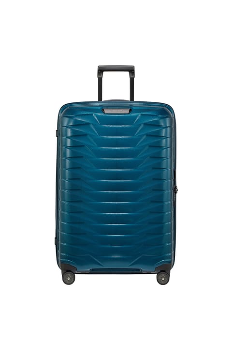 چمدان بزرگ Samsonite Proxis چرخ‌دار ۴ چرخ آبی نفتی ۷۵ سانتی‌متری