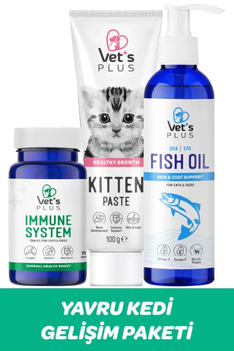 Vet's Plus بچه گربه پکیج رشد (سلامت مو و ویتامین برای بچه گربهها)