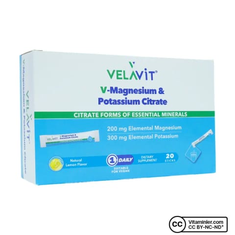 Velavit V-Magnesium & Potassium Citrate 20 ساشه