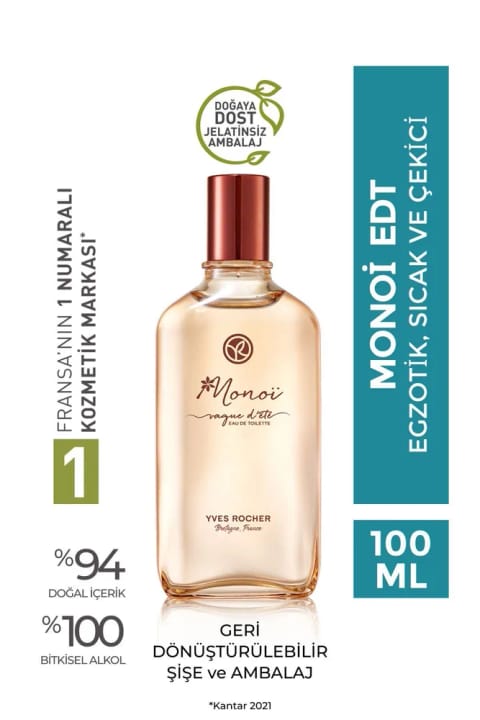 Yves Rocher عطر بیش از یک عطر؛ رد بوی ماندگار روی پوست — Monoi Edt 100 Ml
