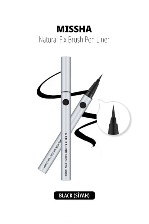 Missha خط چشم قلمی با نوک برس نازک Natural Fix Brush Pen Liner (BLACK)