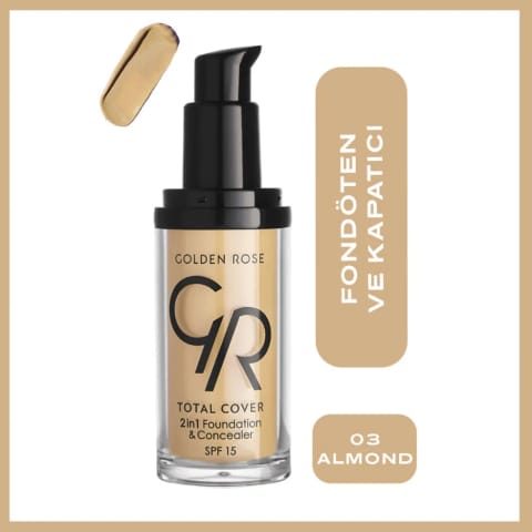 Golden Rose Total Cover 2in1 فونداسیون و کانسیلر 03