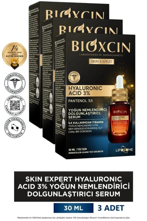 Bioxcin سرم آبرسان و حجمدهندهٔ هیالورونیک اسید ۳٪ ۳×۳۰ میلیلیتر