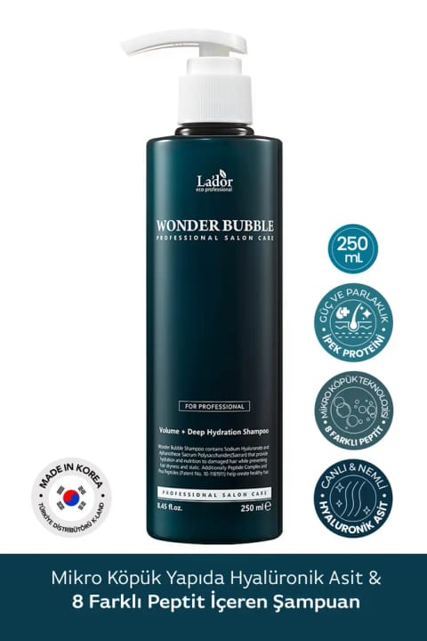 Lador شامپوی مراقبتی حاوی Hyaluronic Acid با ساختار میکرو فوم Wonder Bubble