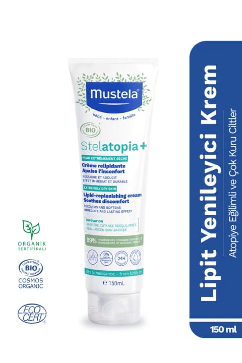 Mustela Organic Certified Stelatopia+ کرم پوست خشک آتوپیک نوزاد و کودک