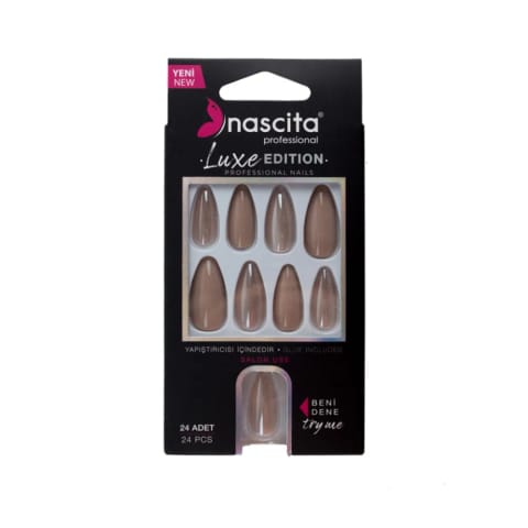 Nascita Luxe Edition بادامی رزوود ناخن مصنوعی S277 سری ۲۴ عددی
