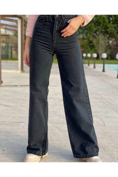 DRC trend Ramses Extra Black شلوار جین کمر بلند مشکی ثابت