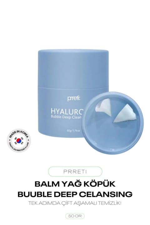 Prreti پاککننده دو مرحلهای در یک گام با Hyaluronic Bubble Deep Clean
