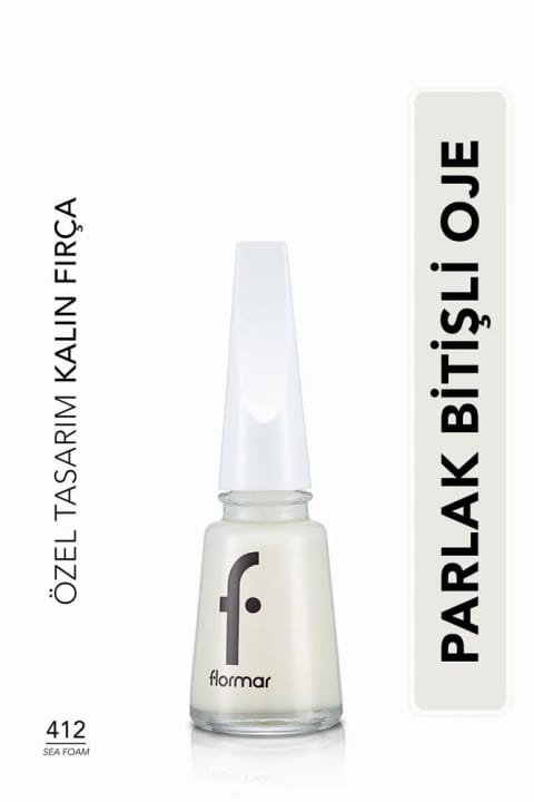 Flormar لاک براق (شفاف) - Nail Enamel - 412 Sea Foam - 8682536036023