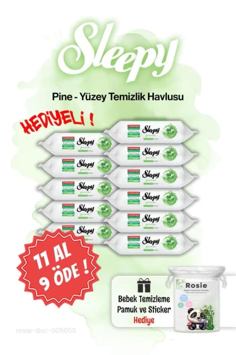 Sleepy Pine 100 عددی دستمال مرطوب خنکی کاج (11+9)