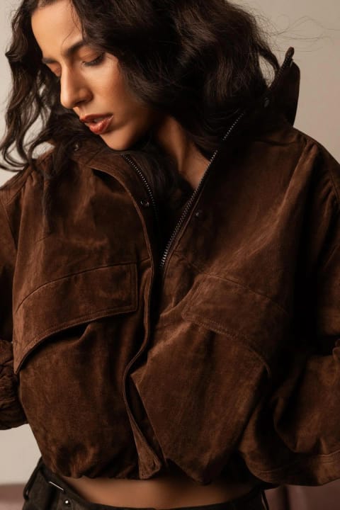 کاپشن جیبچرمی Bershka