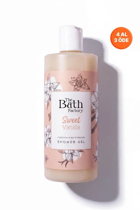 THE BATH FACTORY ژل دوش شیرین وانیلی مرطوبکننده و مغذی ۴۰۰ میلیلیتر