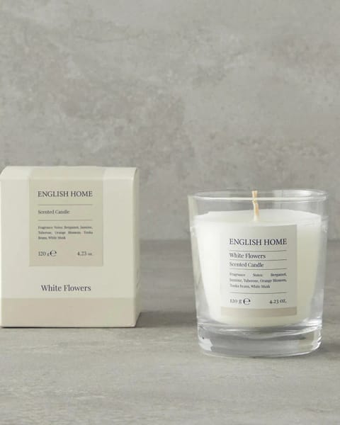 شمع معطر گل‌های سفید ۱۲۰ گرم