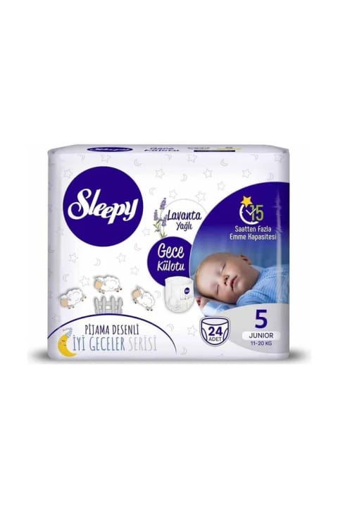 شلوارک شبانه Sleepy با روغن اسطوخودوس سایز ۵ کودک ۷۲ عددی