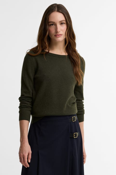 پلیور بافت گردن گرد Barbour Pendle مدل OL75 رنگ Olive/B