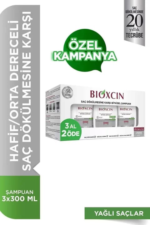 شامپو موی چرب Bioxcin Genesis 3 (خرید ۲ عدد، ۱ عدد رایگان)